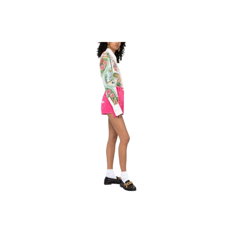 BALMAIN Denim Shorts Women's Pink-3