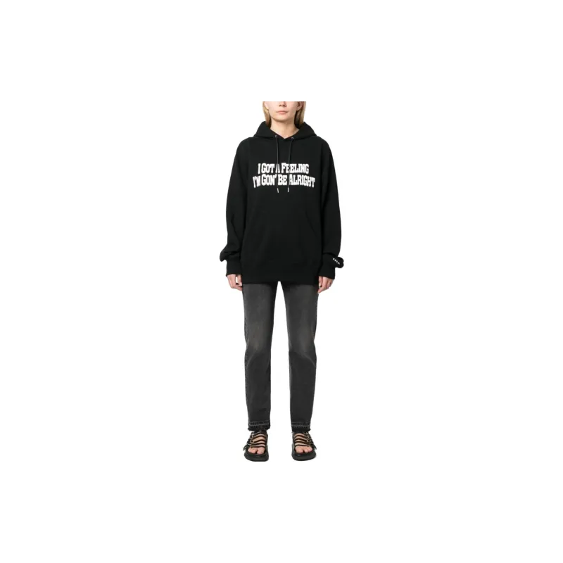 Sacai Slogan Printed Drawstring Hoodie-1