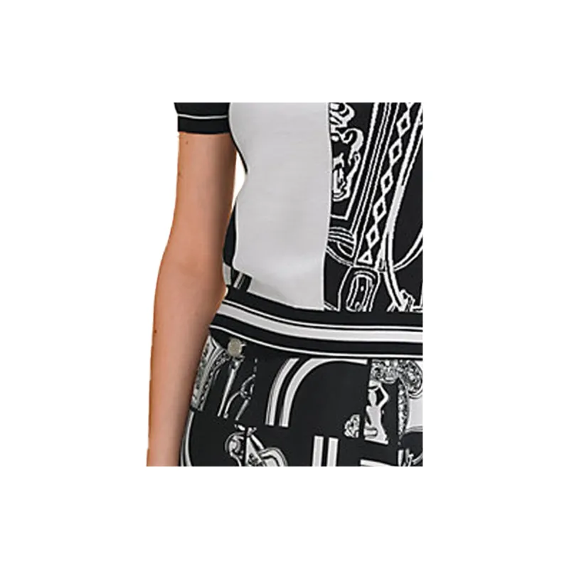 HERMES T Shirt Women's Black White-3
