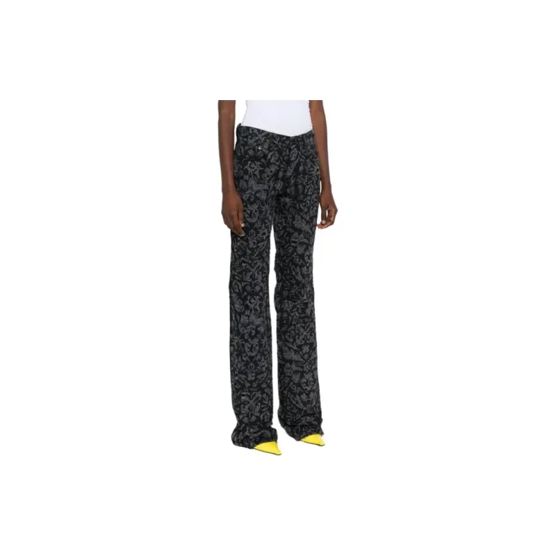 OFF WHITE Logo Patch Flared Pants-3