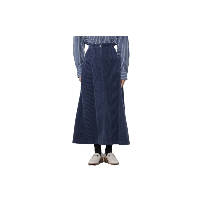 Beams Casual Long Skirts Women's Blue-5