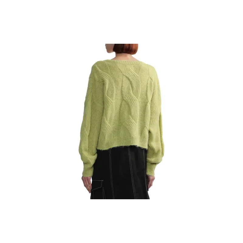 Izzue V neck Cable knit Jumper-4