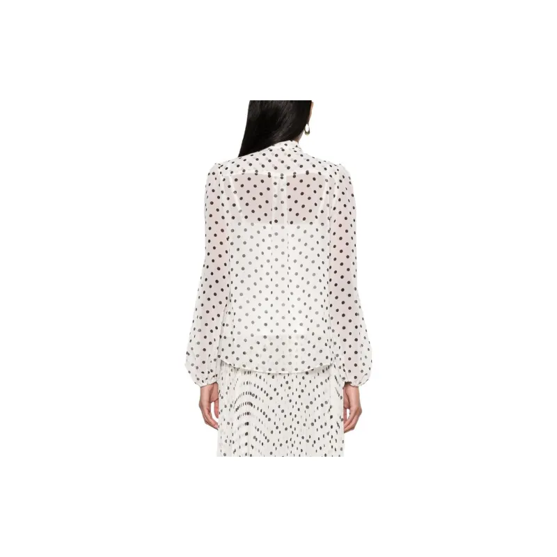 Zimmermann Polka dot Print Tie neck Blouse-2