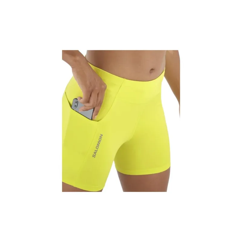 SALOMON CROSS RUN Sports Shorts Women's Sulfur Spring-3