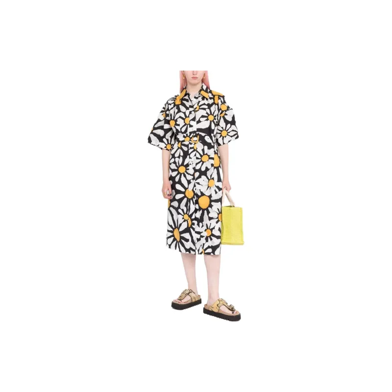 MARNI Short-Sleeved Dresses Women's Black-1
