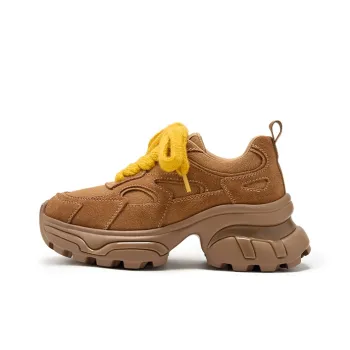 Talitaqoom Lightweight Height Increasing Low Top Chunky Sneakers Women's Dark Brown