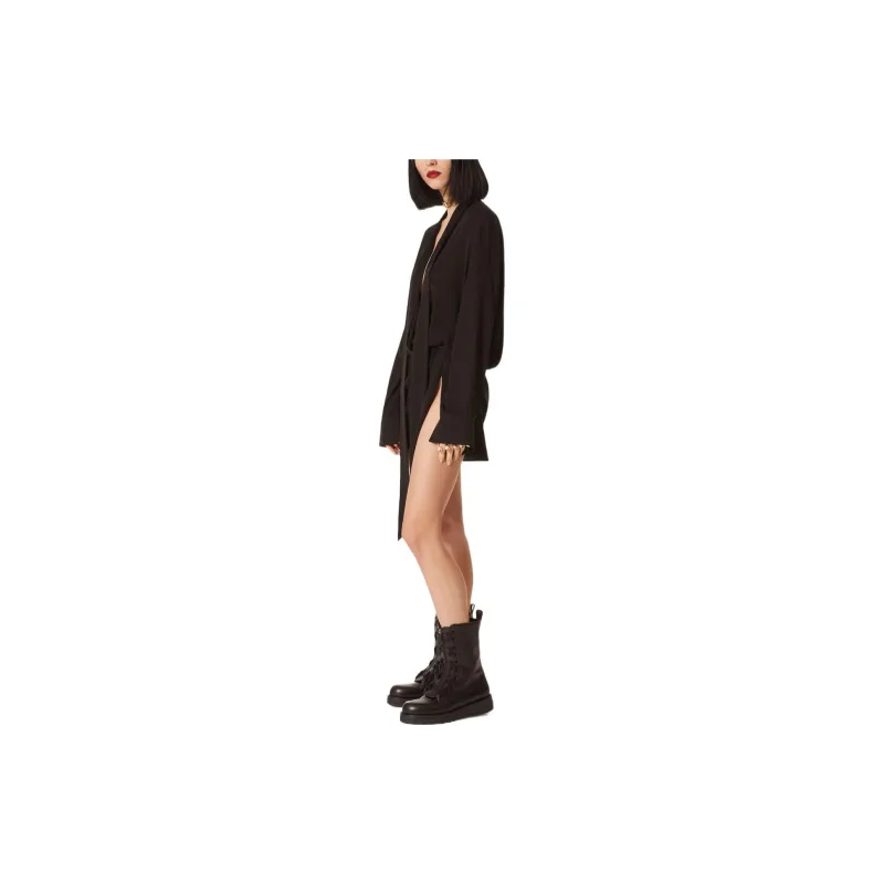 Valentino SS22 Long Sleeved Dress Women's Black-4