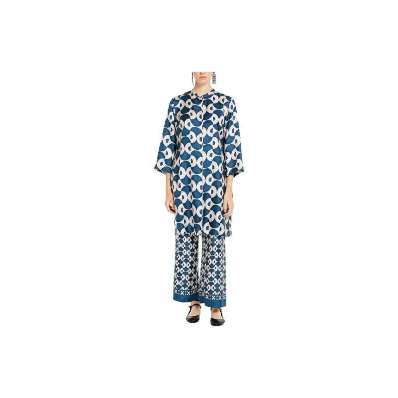 'S MAX MARA All Over Patterned Long Sleeved Dress-1