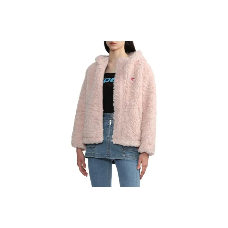 A BATHING APE Sherpa Hoodie Jacket Pink-8