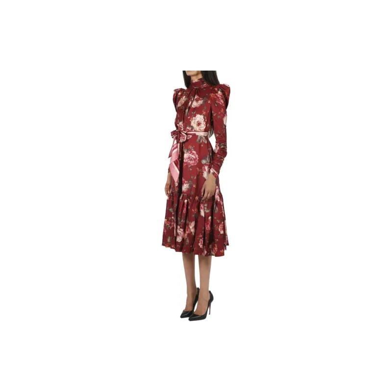 Zimmermann Floral Printed Ruched Midi Dress-2