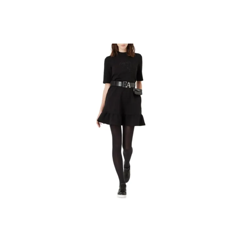EMPORIO ARMANI Short Sleeved Dress Women's Black-1