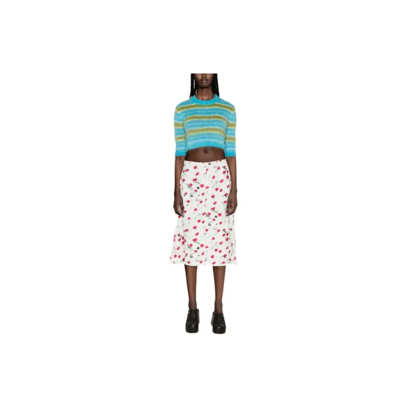 MARNI Striped Cropped Crewneck Jumper-1