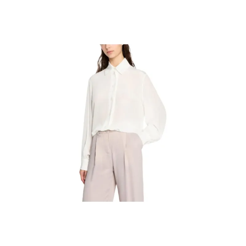ARMANI EXCHANGE Semi-sheer Crepe Shirt-1