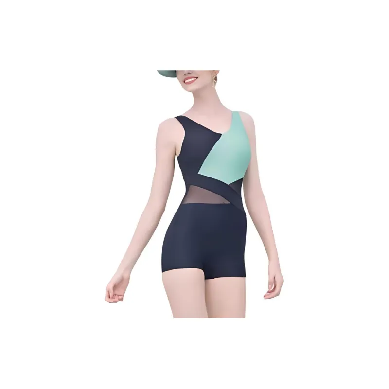 ZOKE One piece Swimsuit Women's Black Gray Green Embossed-2