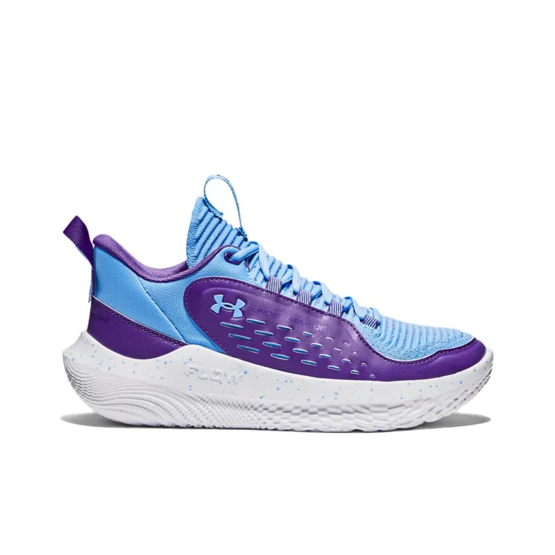 Under Armour Flow Breakthru Anti Slip Wear Resistant Low Top Basketball Shoes Women's Blue Purple-1