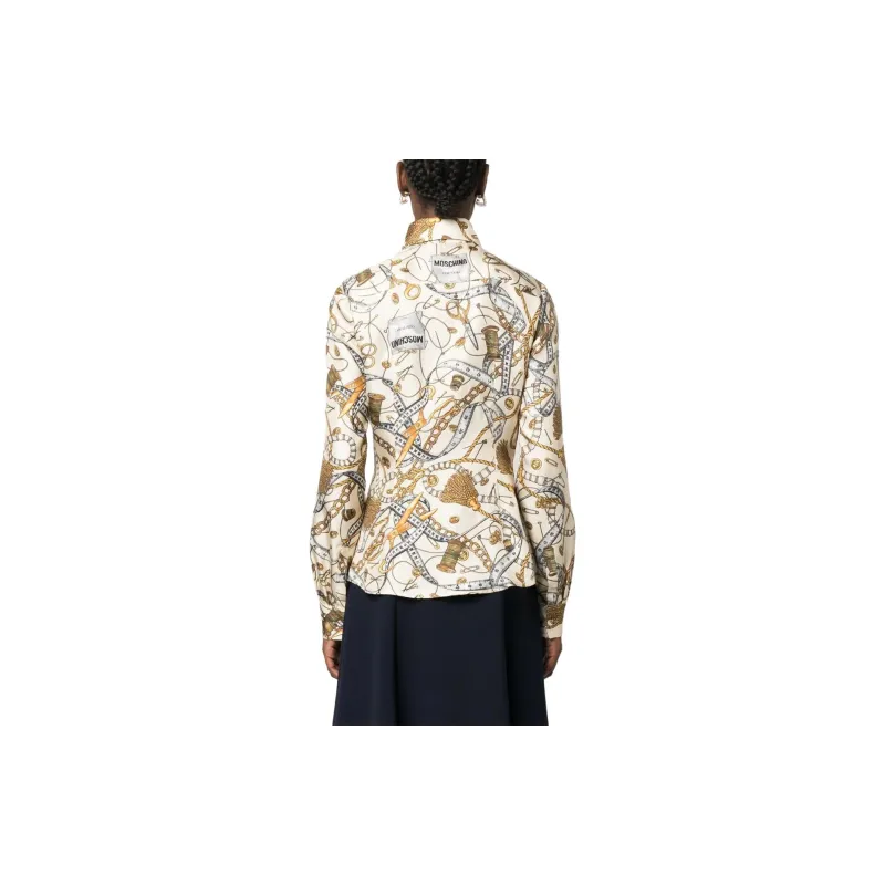 MOSCHINO Bridle print Silk Shirt-2