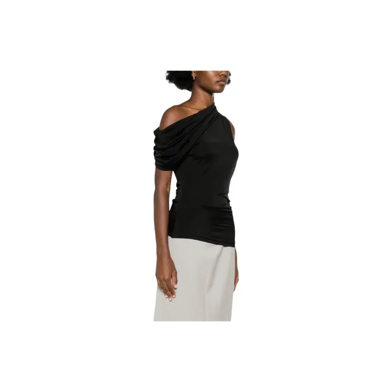 Alexander McQueen One Shoulder Asymmetric Ruched Top-3