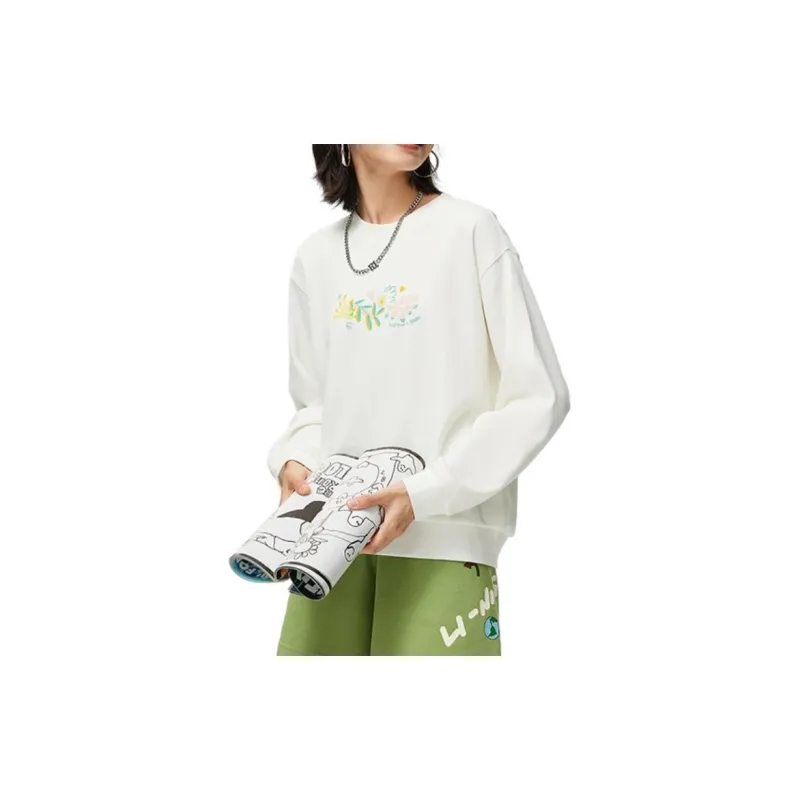 LiNing Sports Lifestyle Collection Sports Trendy Collection Sweatshirt Women's Ivory-3