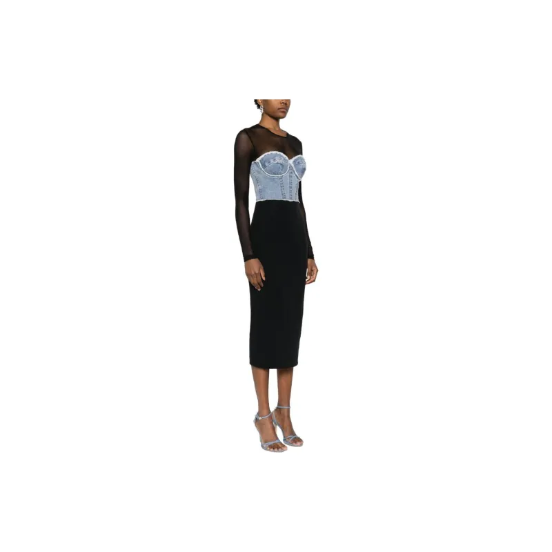 VERSACE JEANS COUTURE Long Sleeved Dress Women's Multicolor-3