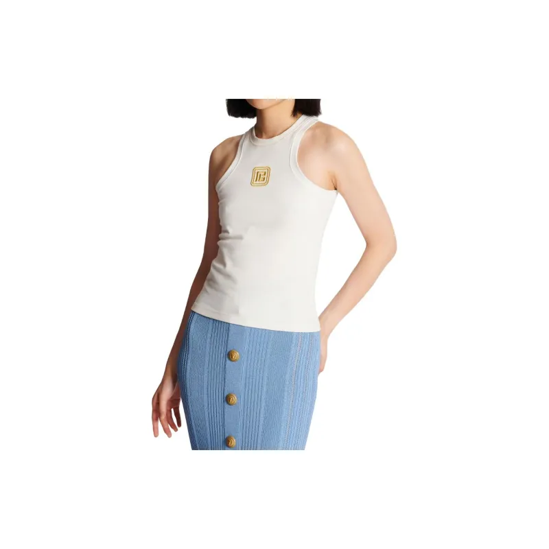 BALMAIN Pb Embroidered Tank Top-3