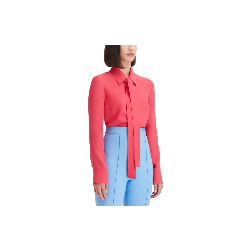 OSCAR DE LA RENTA Crepe-de-chine Silk Blouse-3