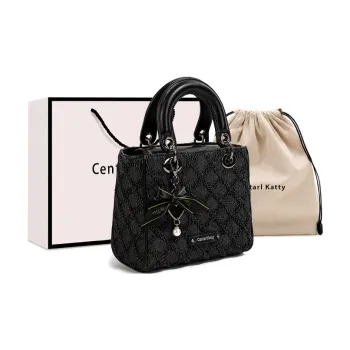 CentarlKatty PU Polyurethane Handbag Regular Women's Denim Black