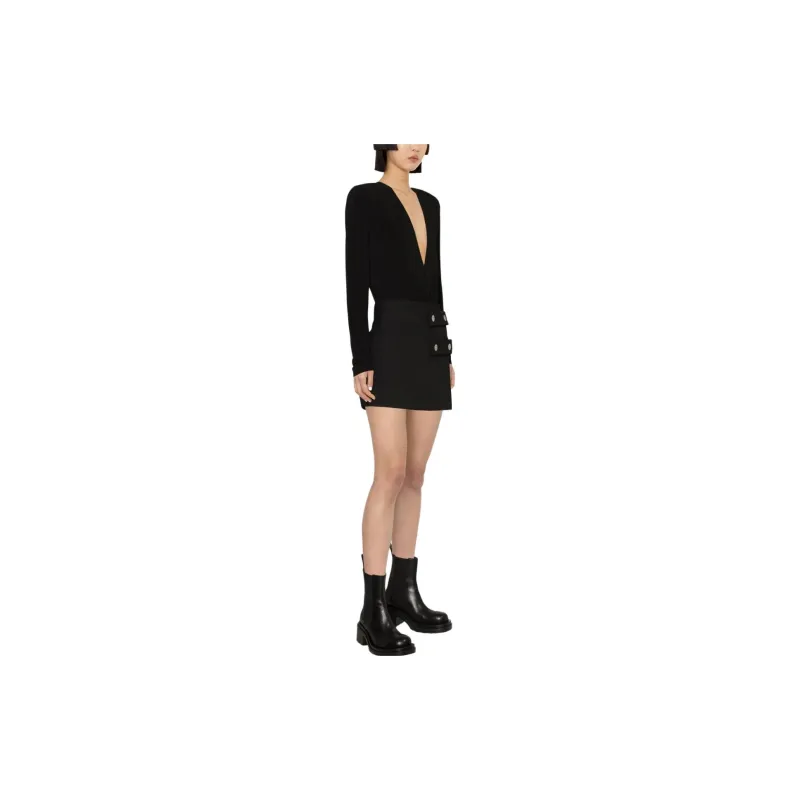 VERSACE Casual Short Skirts Women's Black-4
