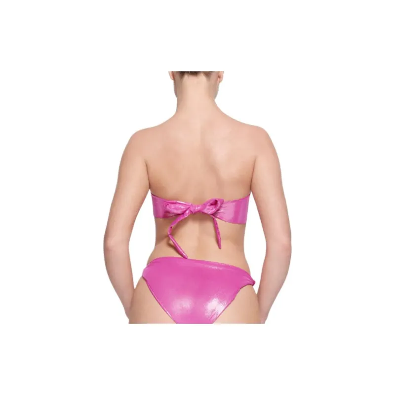 SKIMS LIQUID SHINE SWIM STRAPLESS CUT OUT MONOKINI One-piece Swimsuit Women's Lollipop/Popstick-2