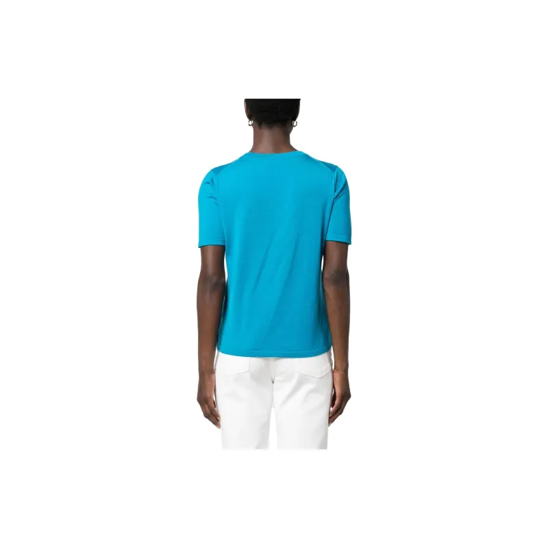 KITON Jacquard logo Fine knit T shirt-3