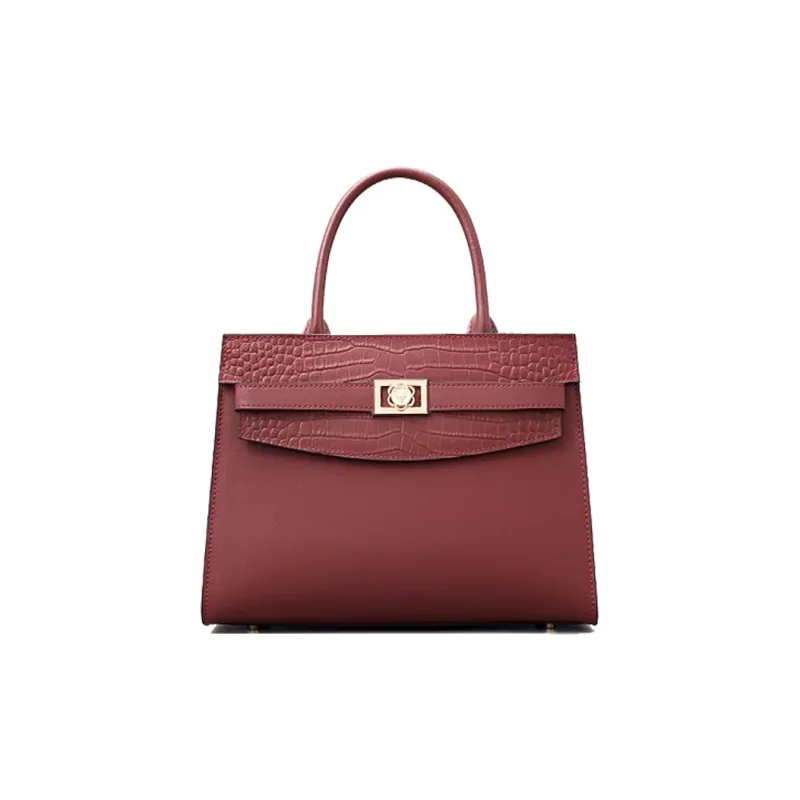 PAYOT Cow Leather Patchwork Synthetic Leather Wedding Bag One Shoulder Handbag Regular Women's Burgundy/Black/Blue/Ecru-3