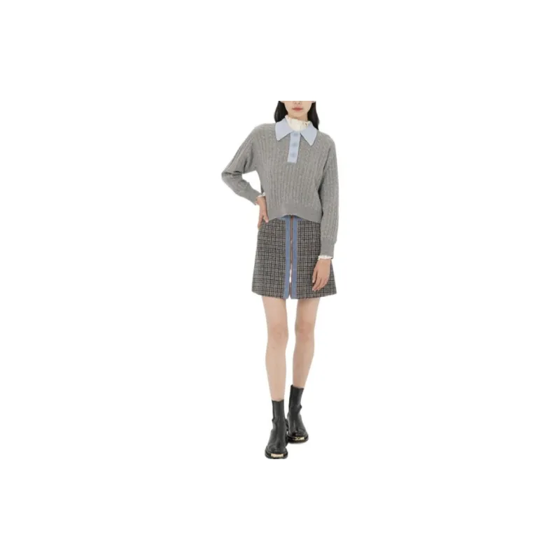 Sandro Denim Short Skirts Women's Blue-2