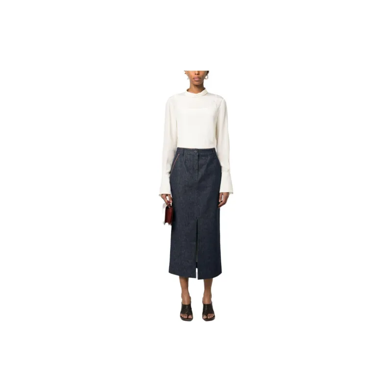 GIORGIO ARMANI Denim Long Skirts Women's Marine Blue-1