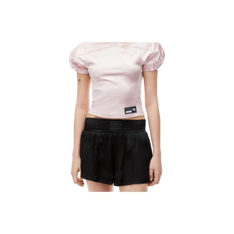 Alexander Wang Wide Elastic Mini Shorts Black-5