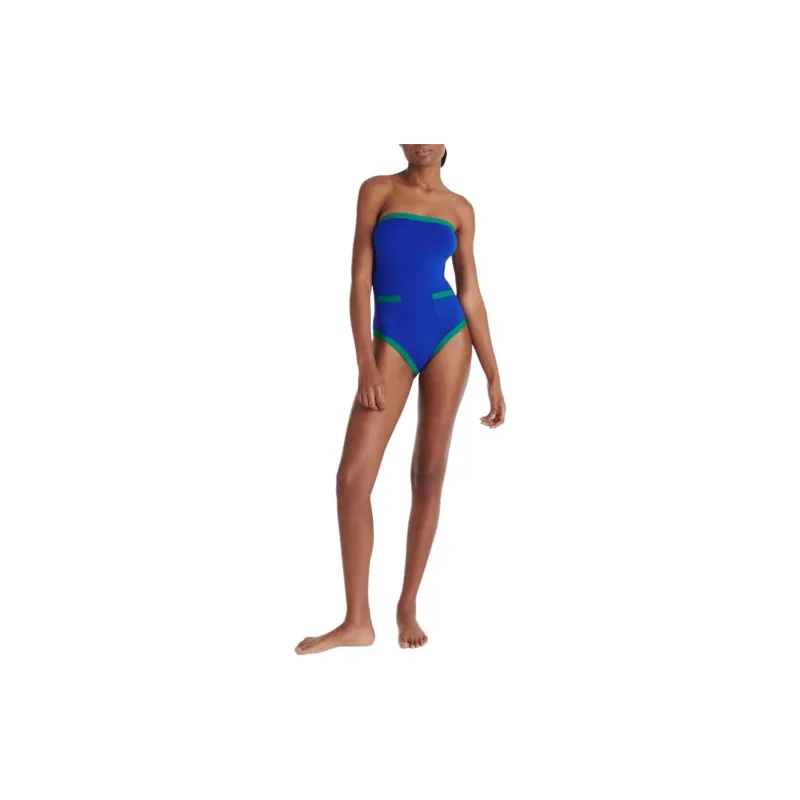Eres Noche Contrast trim Bustier Swimsuit-1