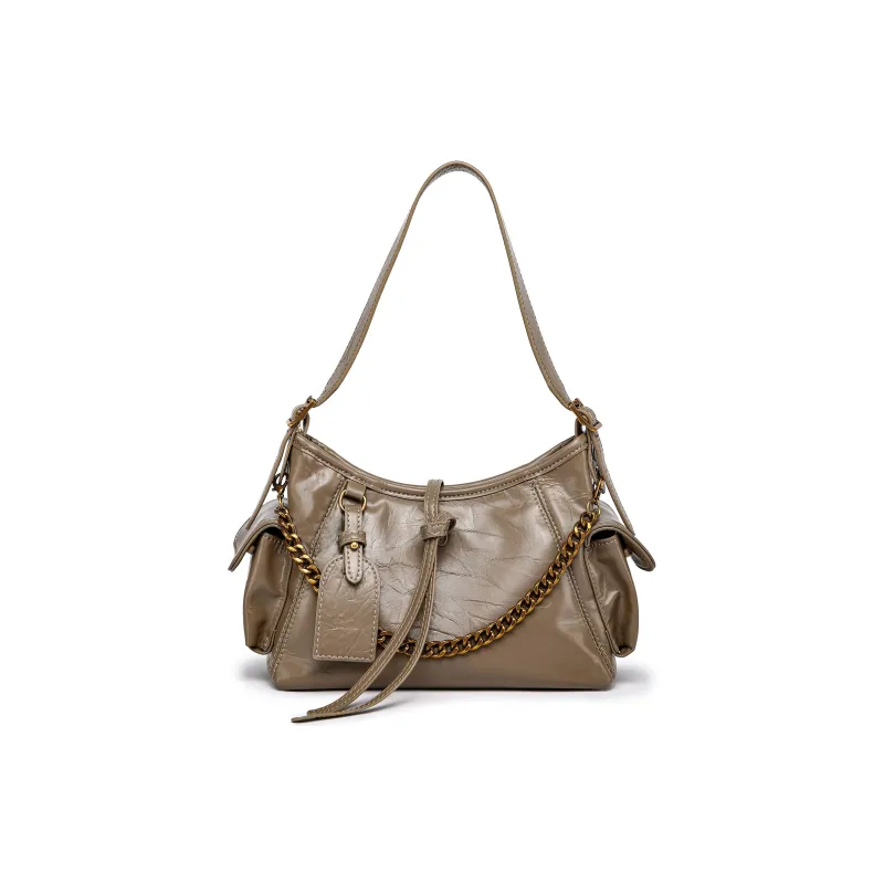 FAIRWHALE PU Shoulder Bag Regular Women's Black/Brown/Khaki/White/Burgundy/Silver-7
