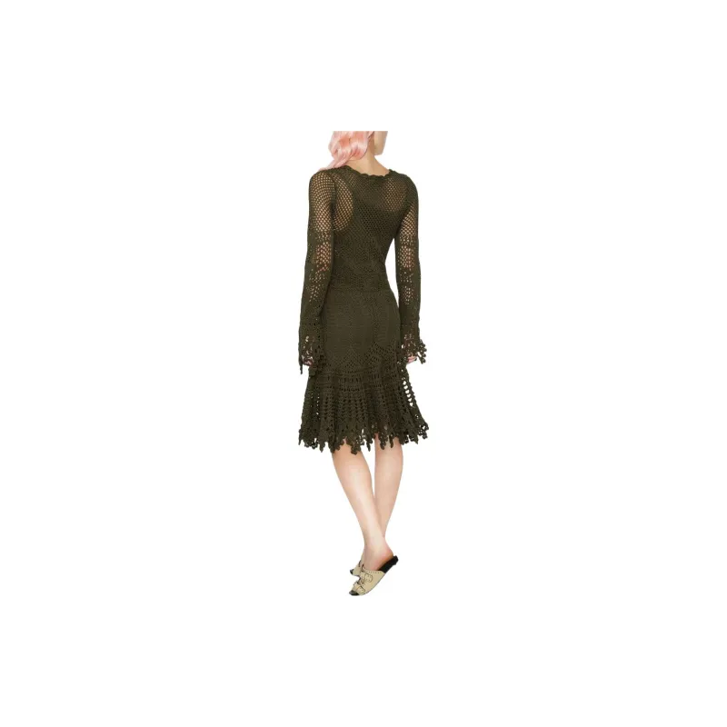 Polo Ralph Lauren Long-Sleeved Dresses Women's Army Green-2