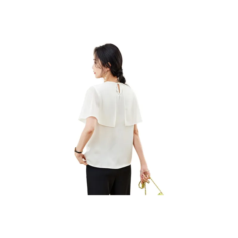 TERRE BLEUE SS24 Chiffon Shirts Women's Apricot-2