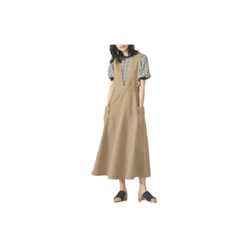 Beams Slip Dresses Women's Light Umber-1