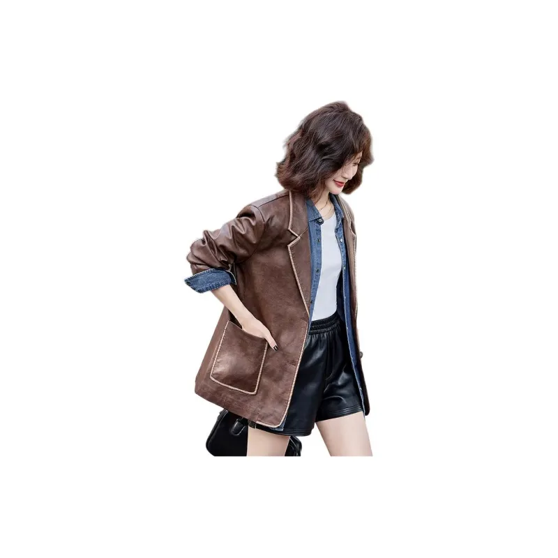 Yi Mengyuan Leather Jacket Women's-2