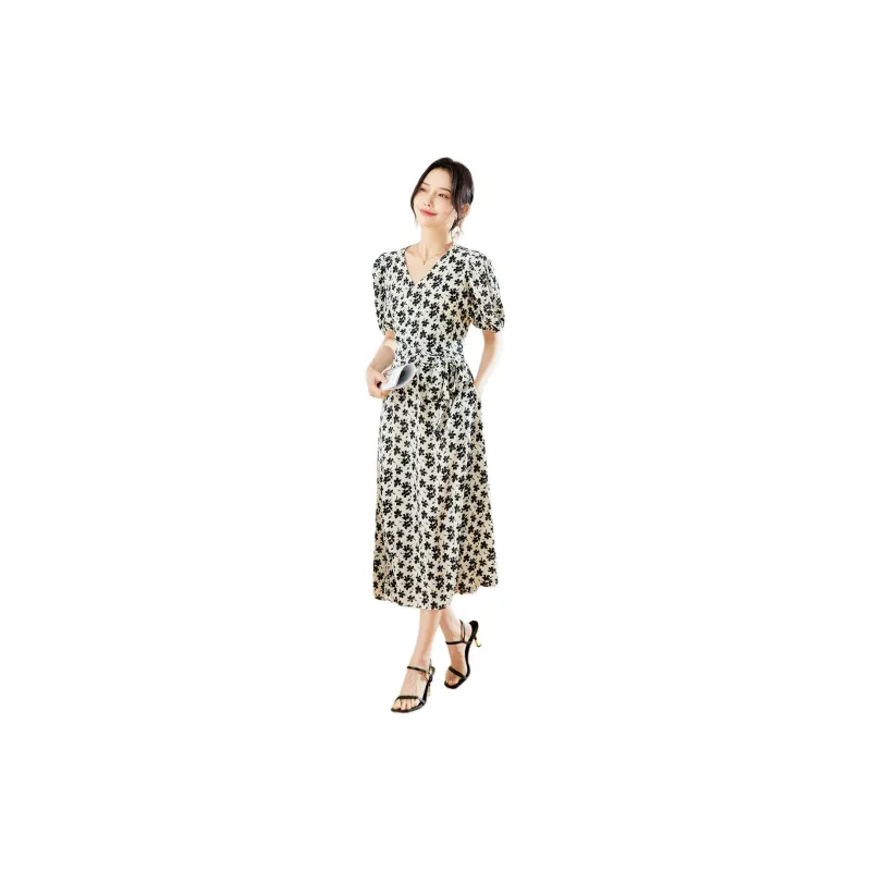 TERRE BLEUE Short Sleeved Dresses Women's White-3