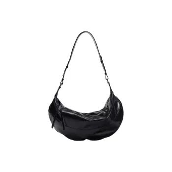 ZARA Polyurethane Shoulder Bag Small Size Women's Black