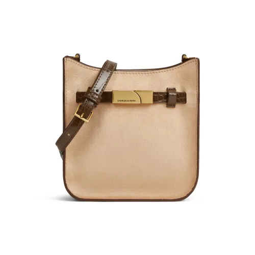 CHARLES&KEITH PU, Textile Mixture Cell Phone Pouch, Shoulder Bag, Crossbody Bag Trumpets Women's Composite Color Multi