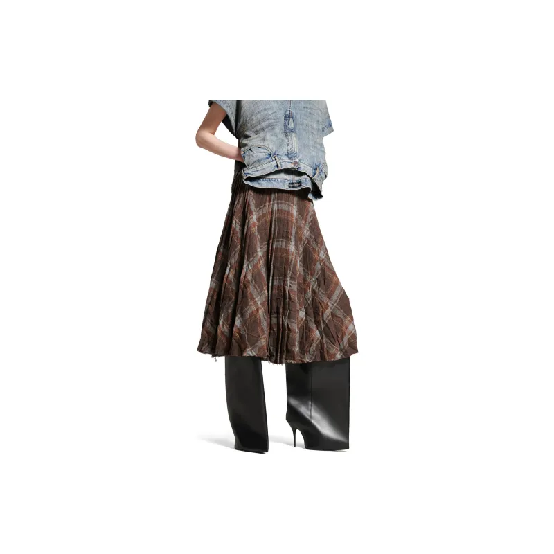 Balenciaga Pleated Crease effect Midi Skirt-2