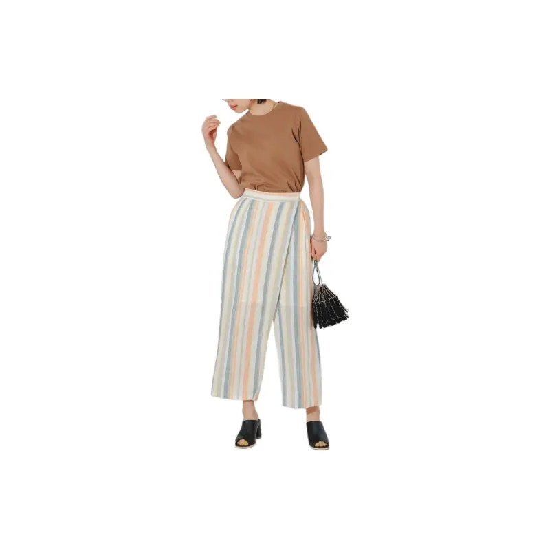 Beams Casual Pants Women's Gray Orange-3