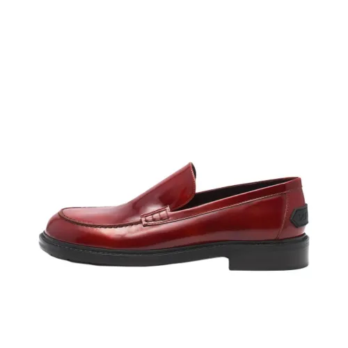 Lanvin Spinto Loafers Men's Red Brown
