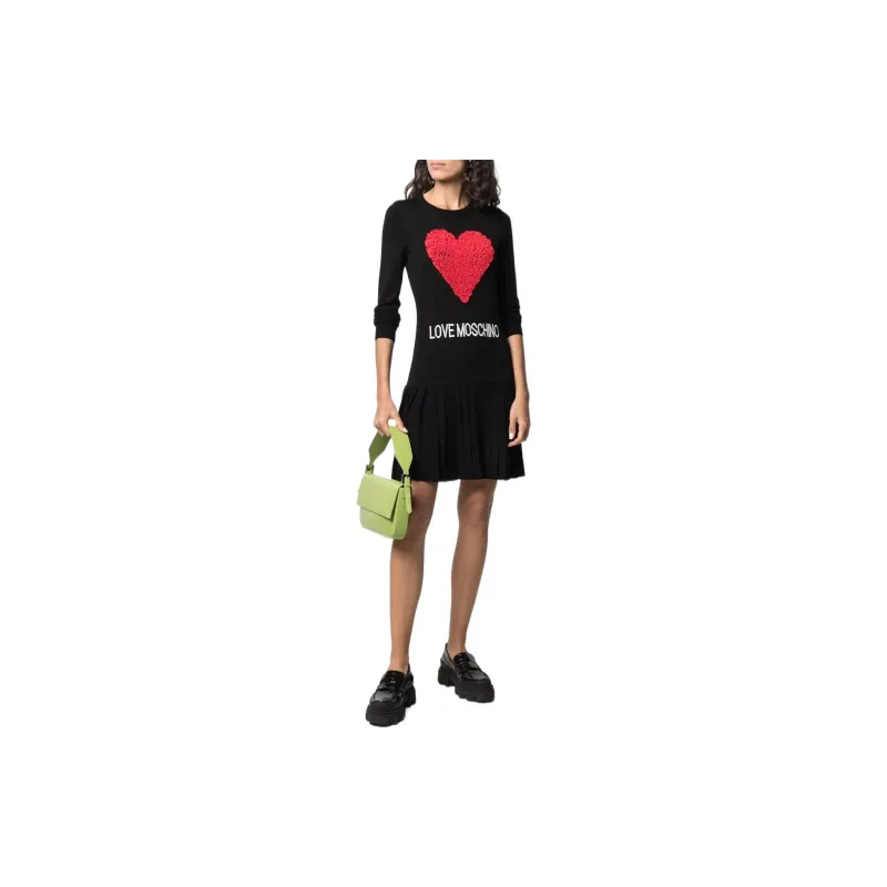 LOVE MOSCHINO Long Sleeved Dresses Women's Black-1