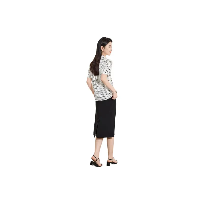 Yi Mengyuan Silk Shirt Women's Beige Base Dot-2