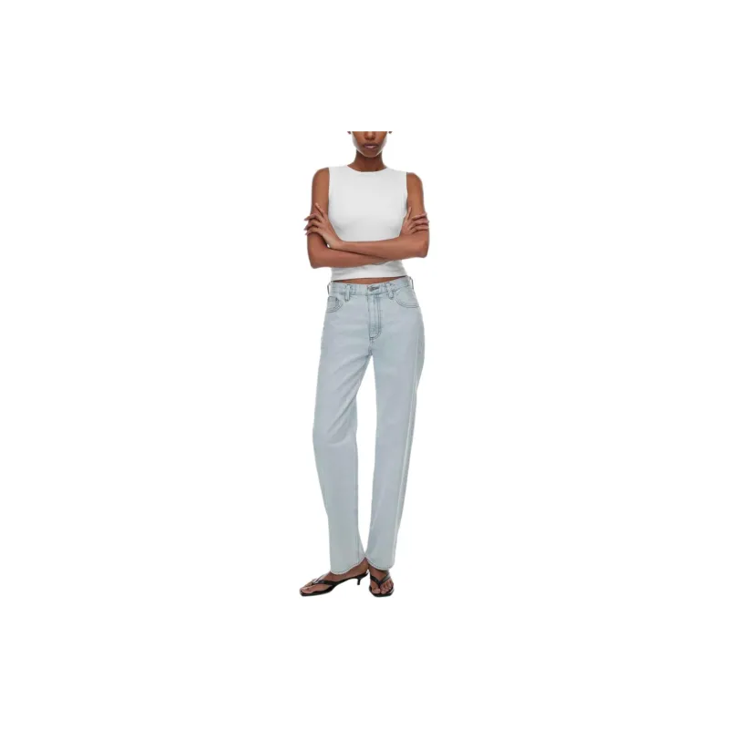 ARITZIA Denim Forum The '90s Lggy Lo-Rise Baggy Jean Jeans Women's Bleach Bleu/White Blue-1