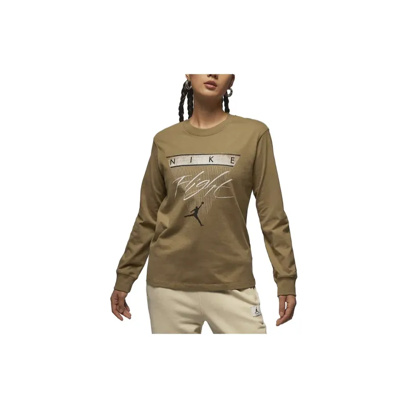 Jordan T Shirts Women's Seaweed Brown-2