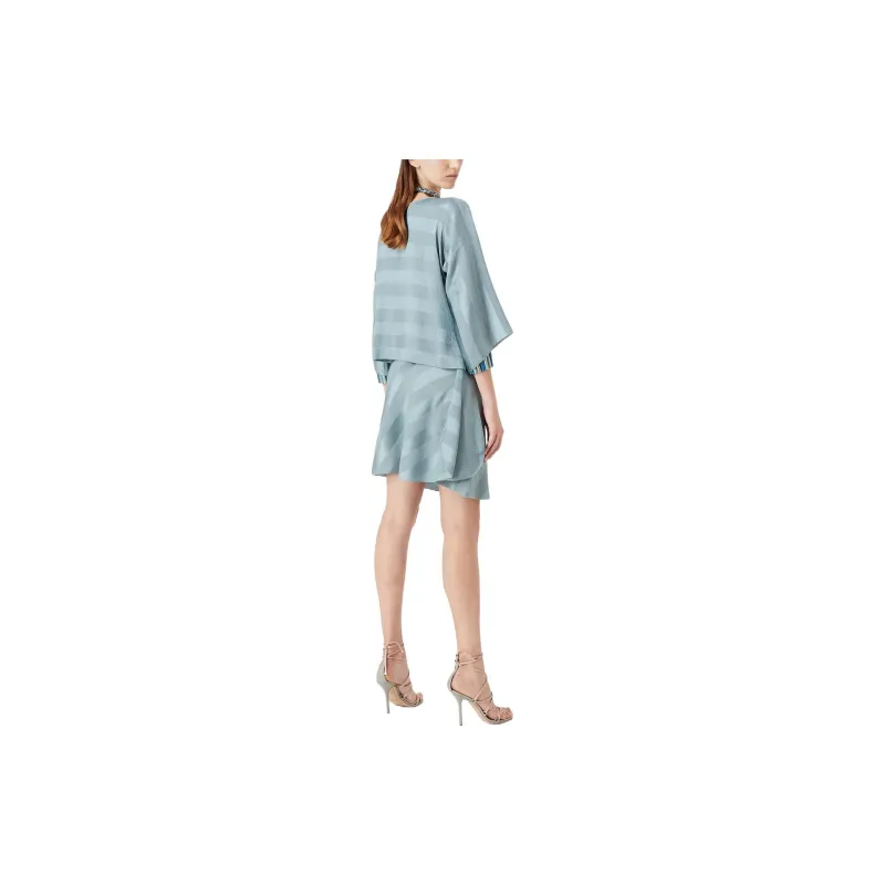 GIORGIO ARMANI Long-Sleeved Dresses Women's Blue-3